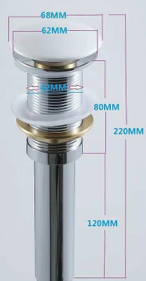 Донный клапан для раковины Aquanet 330950 click-clack белый