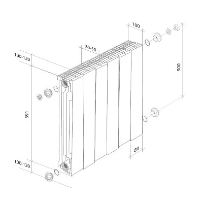 Радиатор Royal Thermo PianoForte 500 /Silver Satin - 10 секций VDR (RTPNSSVD50010)