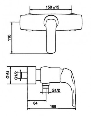 *JACOB DELAFON Nateo E71253-CP смеситель для душа, хром