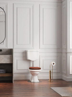 Стойка напольная с держателями для ершика, бумаги и крючок Sanartec 191855Go, золото