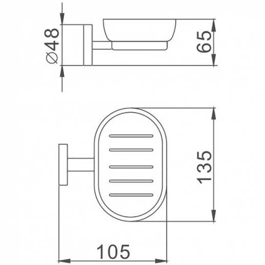 Мыльница Haiba HB8702 настенная (металл стекло) черный