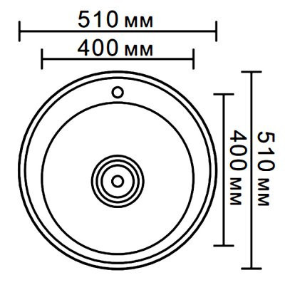 Одинарная мойка из нержавеющей стали врезная 51x51 см Ledeme L65151-6