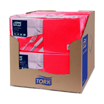 Салфетки Tork 2-сл 33x33см, 200шт, красный