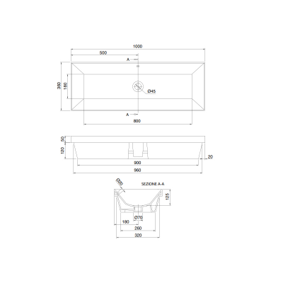Раковина встраиваемая Scarabeo Teorema 2.0 5137 100х36 см, белый