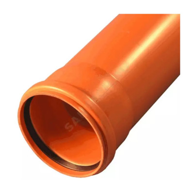 Труба канализационная НПВХ с раструбом коричневая Дн 110х3,2 б/нап L=5,0м в/к KGEM SN4 220050 Ostendorf