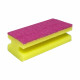 Губка для профессиональной уборки, розовый абразив, большая 14 х 7 см, (1уп/5шт.) MERIDA SRH006R  (SRH006R)