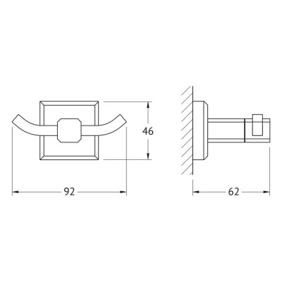 Двойной крючок Artwelle Hagel 9925 хром