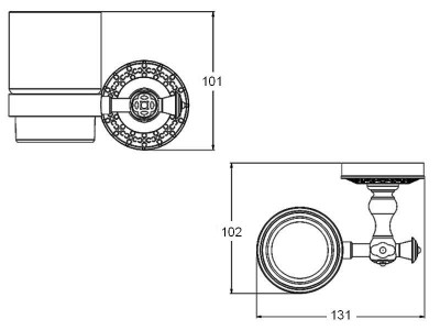 Zorg Antic AZR 03 BR стакан с держателем, бронза/стекло