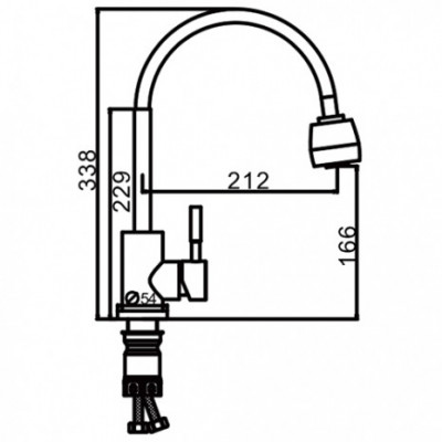 Смеситель Frap с гибким изливом для кухни однорычажный сатин (F44899-1)
