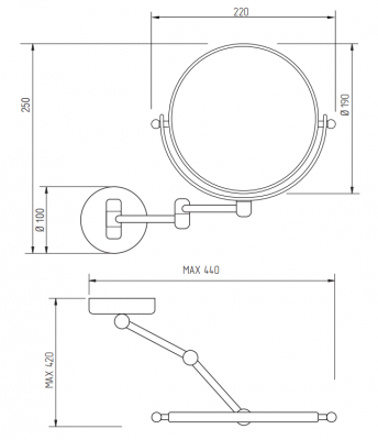 MIGLIORE Complementi 21975 косметическое зеркало, оптическое, настенное, бронза