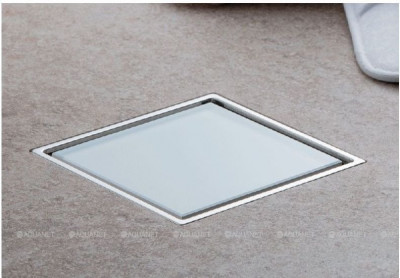Трап для душа Pestan Confluo Standard White Glass 1 13000093  Нержавеющая сталь / Пластик / Стекло