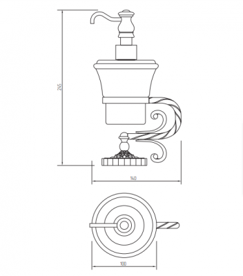 MIGLIORE Edera 16937 дозатор для жидкого мыла настольный, керамика/золото