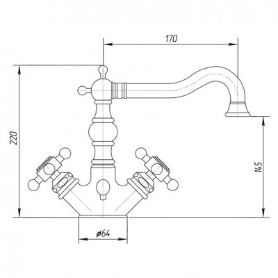 MIGLIORE Arcadia 18382 смеситель для раковины, бронза