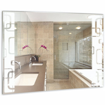 Зеркало настенное в ванную Mixline Стиль Мега 80 525405 с подсветкой с пескоструйным рисунком