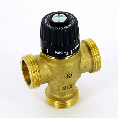 Клапан Н термосмесительный UNI-FITT 1" 30-65°С, Kvs 2,3 смешение в центр (353G2440)