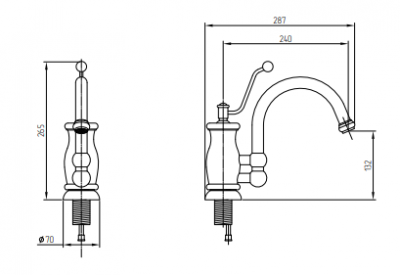 MIGLIORE Vivaldi 19546 смеситель для раковины, золото