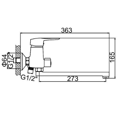 Смеситель для ванны Ledeme H28 2228-BL универсальный хром настенный