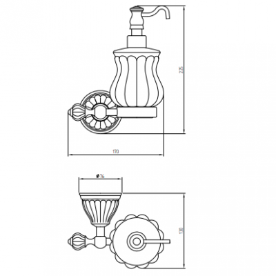 MIGLIORE Olivia 17422 дозатор настенный, бронза