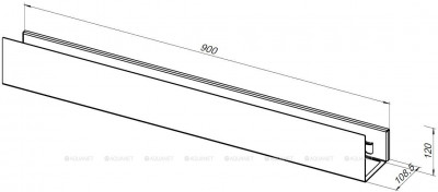 Полка для ванной Aquanet Магнум 90x12 белая матовая, с крючками (00302234)