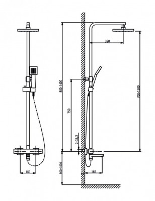 Душевая стойка Timo Tetra-Thermo SX-0169/00 chrome с термостатом, хром