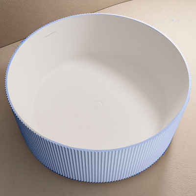 Ванна из искусственного камня Abber Stein 150x150 AS9679Blau голубая без г-ажа круглая 420 л