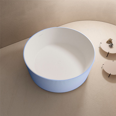 Ванна из искусственного камня Abber Stein 150x150 AS9679Blau голубая без г-ажа круглая 420 л