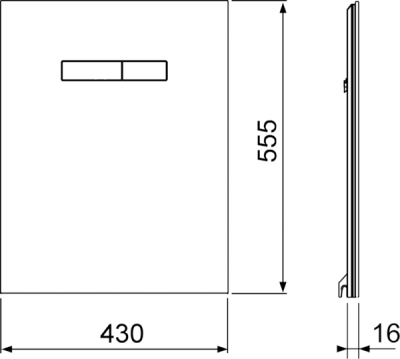 Стеклянная панель TECElux с механическим блоком управления, стекло черное, клавиши черные (9650005)