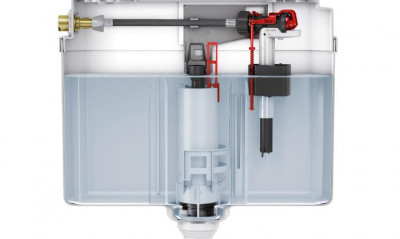 Стеклянная панель TECElux с механическим блоком управления, стекло черное, клавиши черные (9650005)