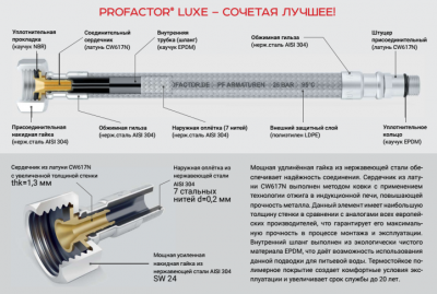 Подводка для воды ProFactor PF Lux  1/2 " 523.40см (гг) в термопластике