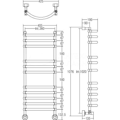 Полотенцесушитель водяной Margaroli Luna 434-11 4343711OBN бронза лесенка