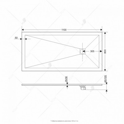 Душевой поддон RGW ST-G Stone Tray прямоугольный 800x1100 графит глубина 12мм (16152811-02)