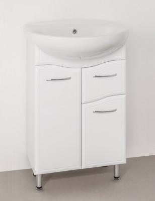 Тумба под раковину Style Line Эко Волна 11 для ум. Антик 55 белая