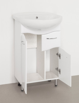 Тумба под раковину Style Line Эко Волна 11 для ум. Антик 55 белая