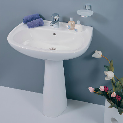 Раковина Vitra Normus 55 9600B003-7650 с пьедесталом белая овальная