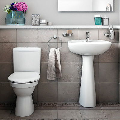 Раковина Vitra Normus 55 9600B003-7650 с пьедесталом белая овальная