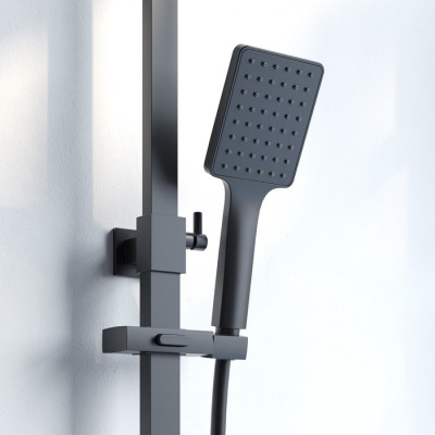 Смеситель с верхним душем черный IDDIS Bild (BILBL1Fi06), дизайн современный