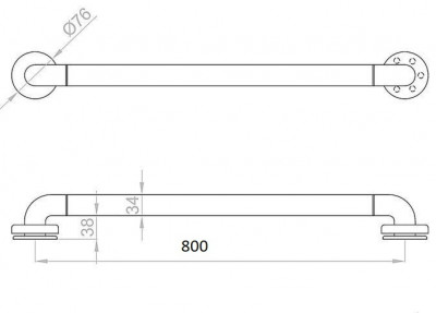 Прямой опорный поручень 800 мм (белый нейлон) NOFER 15054.80.NBA