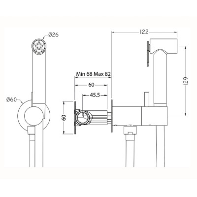 Гигиенический душ со смесителем Cisal Shower CV00797524 золото встраиваемый