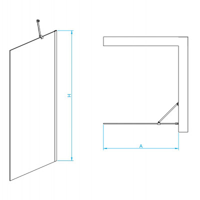 Душевая перегородка RGW Walk In WA-110B 90 351011009-14 пр-ль черный стекло прозрачное