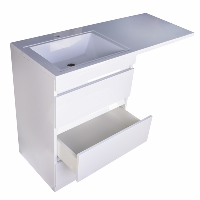 Тумба Style Line Даллас 120 R с раковиной над стиральной машиной, белая (3 ящика)