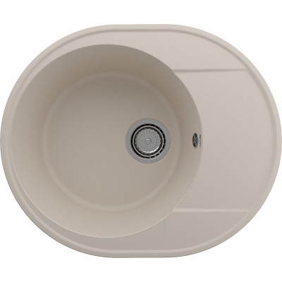 Кухонная мойка Ulgran Quartz Nora 750-01 овальная 750х500х200 одна чаша с правым крылом жасмин