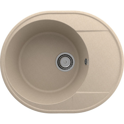 Кухонная мойка Ulgran Quartz Nora 750-01 овальная 750х500х200 одна чаша с правым крылом жасмин