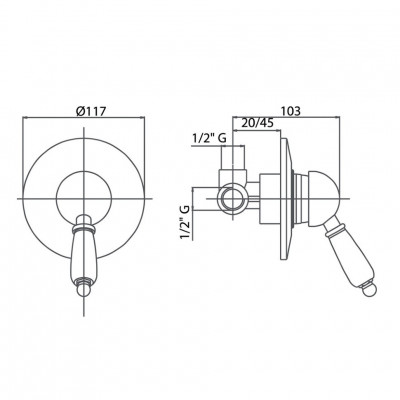 CAPRIGO ADRIA-Swarovski 01-050-crm смеситель для душа, хром