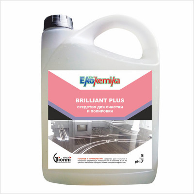 Ekokemika Brilliant Plus средство для очистки и полировки деревянных поверхностей и пластика, а так же цветных металлов, 5 л