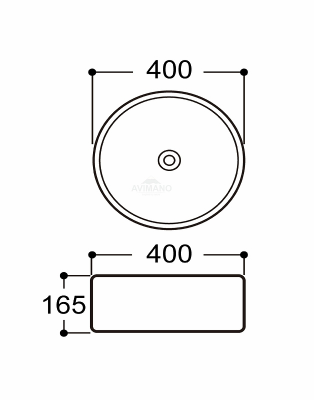 Накладная раковина Avimano Emotion 1243012 без перелива 40 см, черная матовая