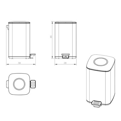 Ведро с микролифтом JAVA S-888-12L, 12 литров