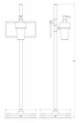 FBS Universal UNI 308 стойка комбинированная, хром/матированное стекло