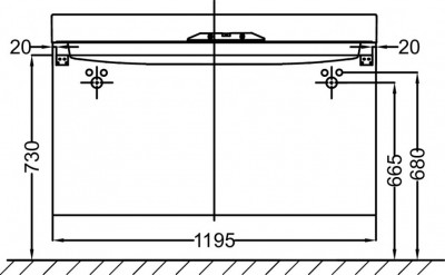 Мебель для раковины-столешницы 120 см, 2 выдвижных ящика, Jacob Delafon «RYTHMIK» (EB1305-E70), арлингтонский дуб