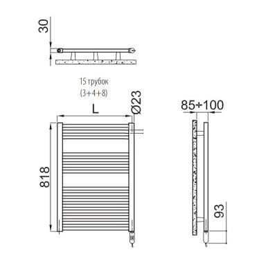 Полотенцесушитель электрический Irsap Ares 580x818 EIS058H01IR01NNN01 белый лесенка