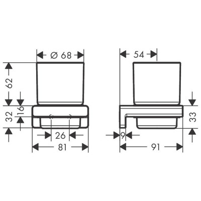 Стакан для зубных щёток Hansgrohe AddStoris 41749000 (хром)
